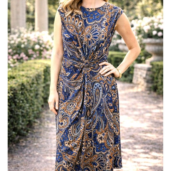 Lauren Ralph Lauren Dresses & Skirts - NEW‎ Ralph Lauren LRL Paisley Twist Front Dress Sz 8 Multicolor Elegant Classic